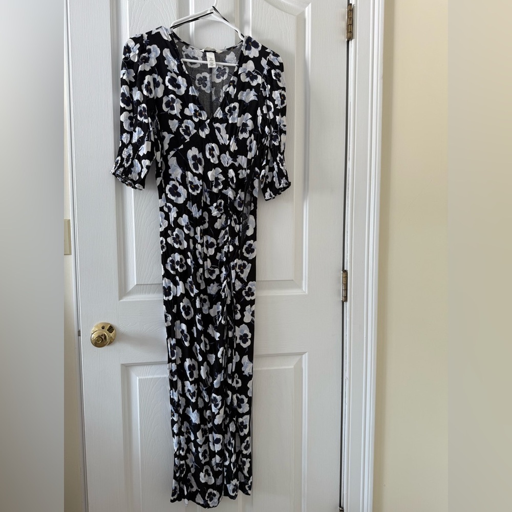 H&M Floral Black and White Dress